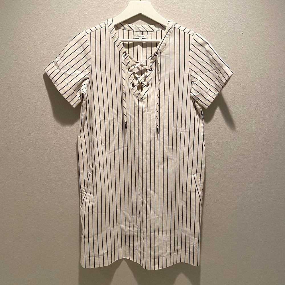 Madewell Harbor Lace-Up Shift Dress (NWOT)